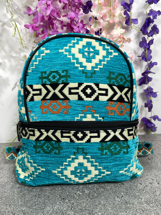 Etnik Desenli Mini Kilim Sırt Çantası