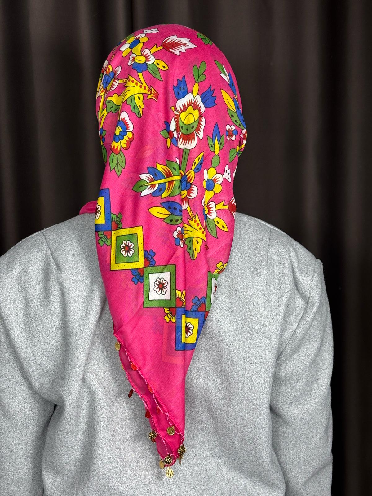 Çengelköy Desen Pullu Yöresel Yazma - Pembe