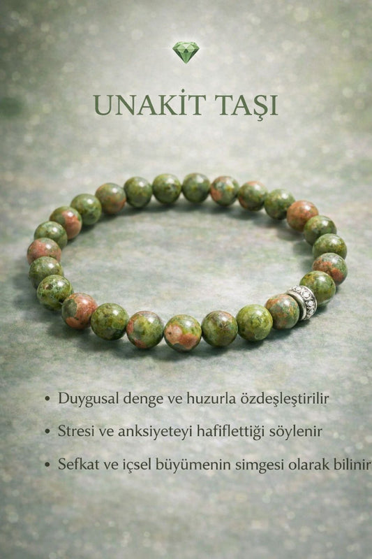 Unakit Taşı Doğal Taş Bileklik