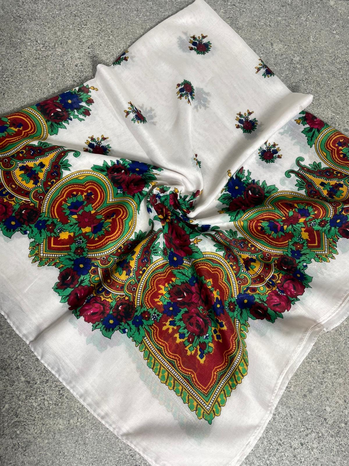 Yöresel Hamavi Desen Mardin Yazması - Beyaz