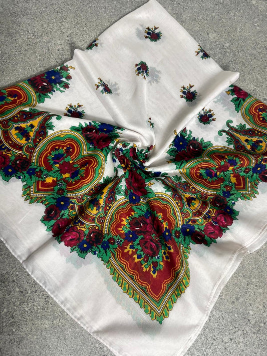 Yöresel Hamavi Desen Mardin Yazması - Beyaz