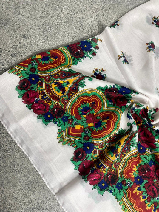 Yöresel Hamavi Desen Mardin Yazması - Beyaz