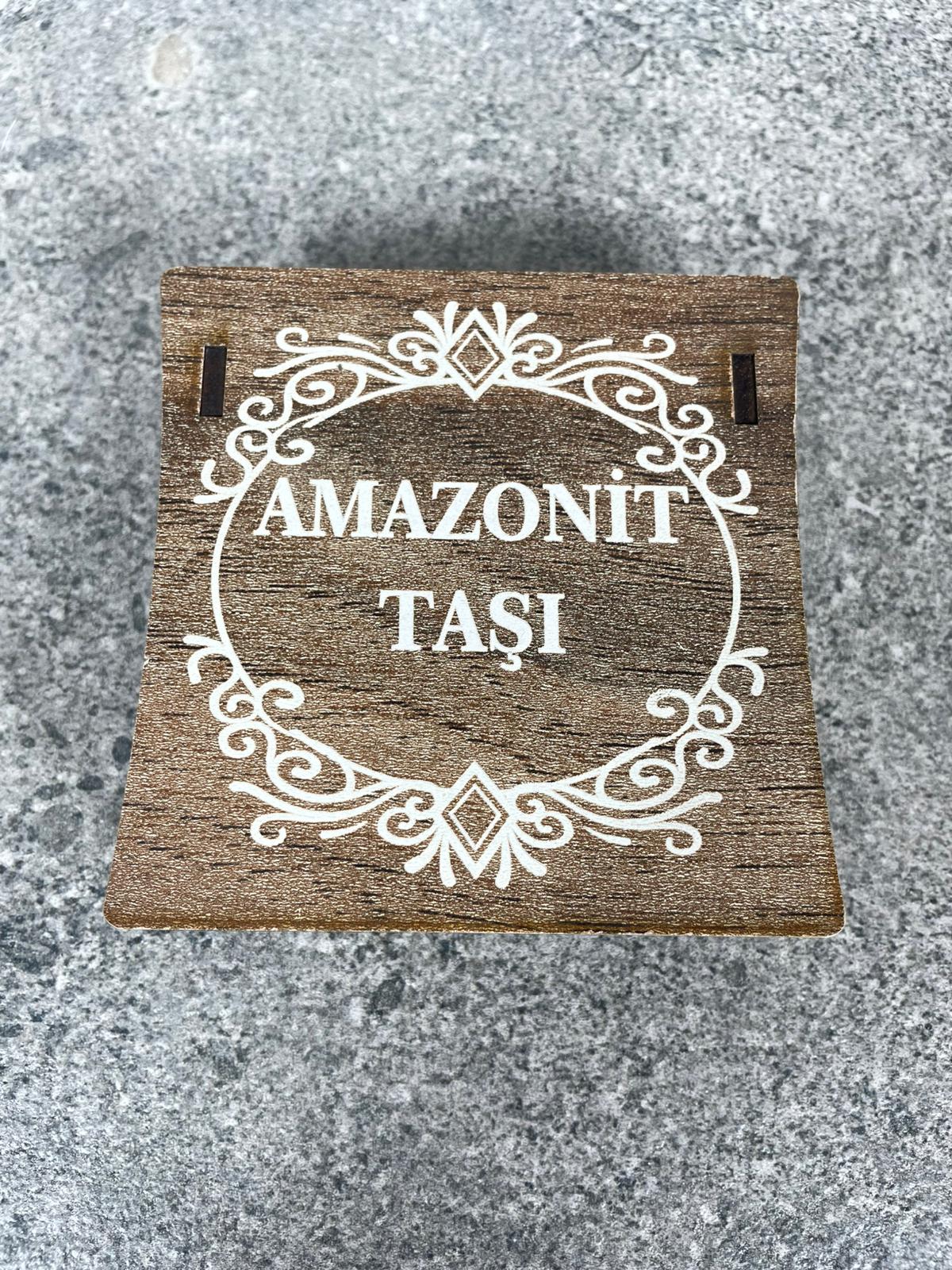 Amazonit Taşı Kolye & Bileklik Seti – Özel Ahşap Kutulu