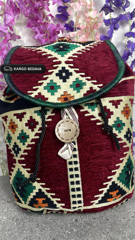 Etnik Dokuma Bohem Sırt Çantası