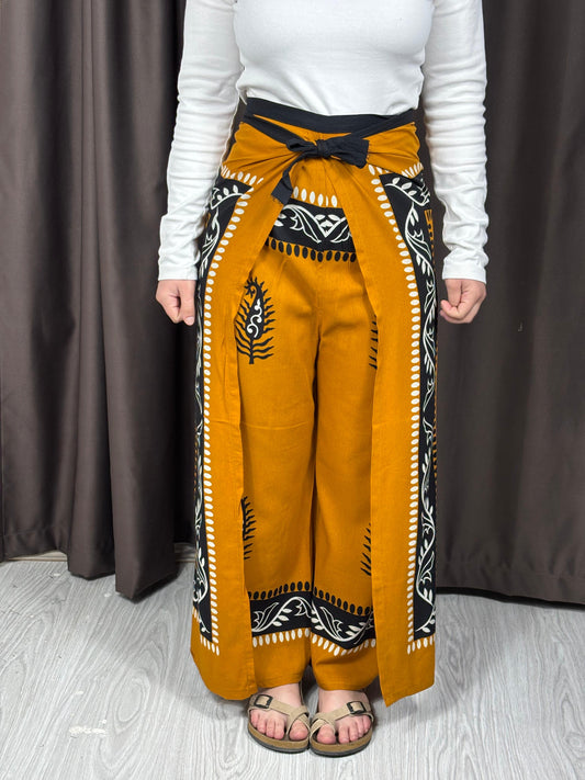 Bağlamalı Bulmaca Pantolon – Etnik Desenli, 34-42 Beden Uyumlu