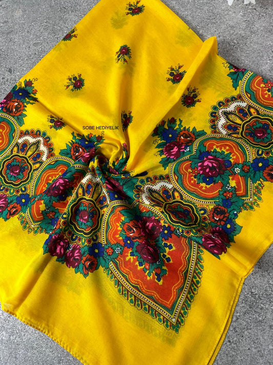 Yöresel Hamavi Desen Mardin Yazması - Sarı
