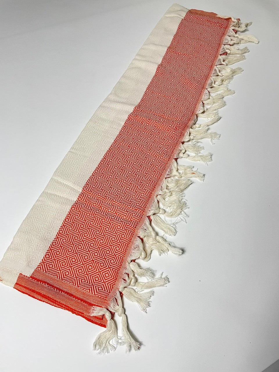 Turuncu Çizgili Pamuk Peştemal 100x180 cm