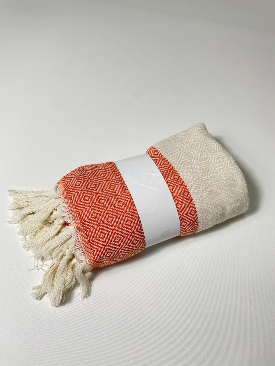 Turuncu Çizgili Pamuk Peştemal 100x180 cm