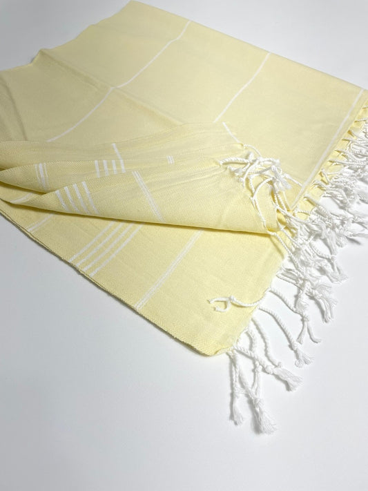 Sarı Çizgili Pamuk Peştemal 100x180 cm