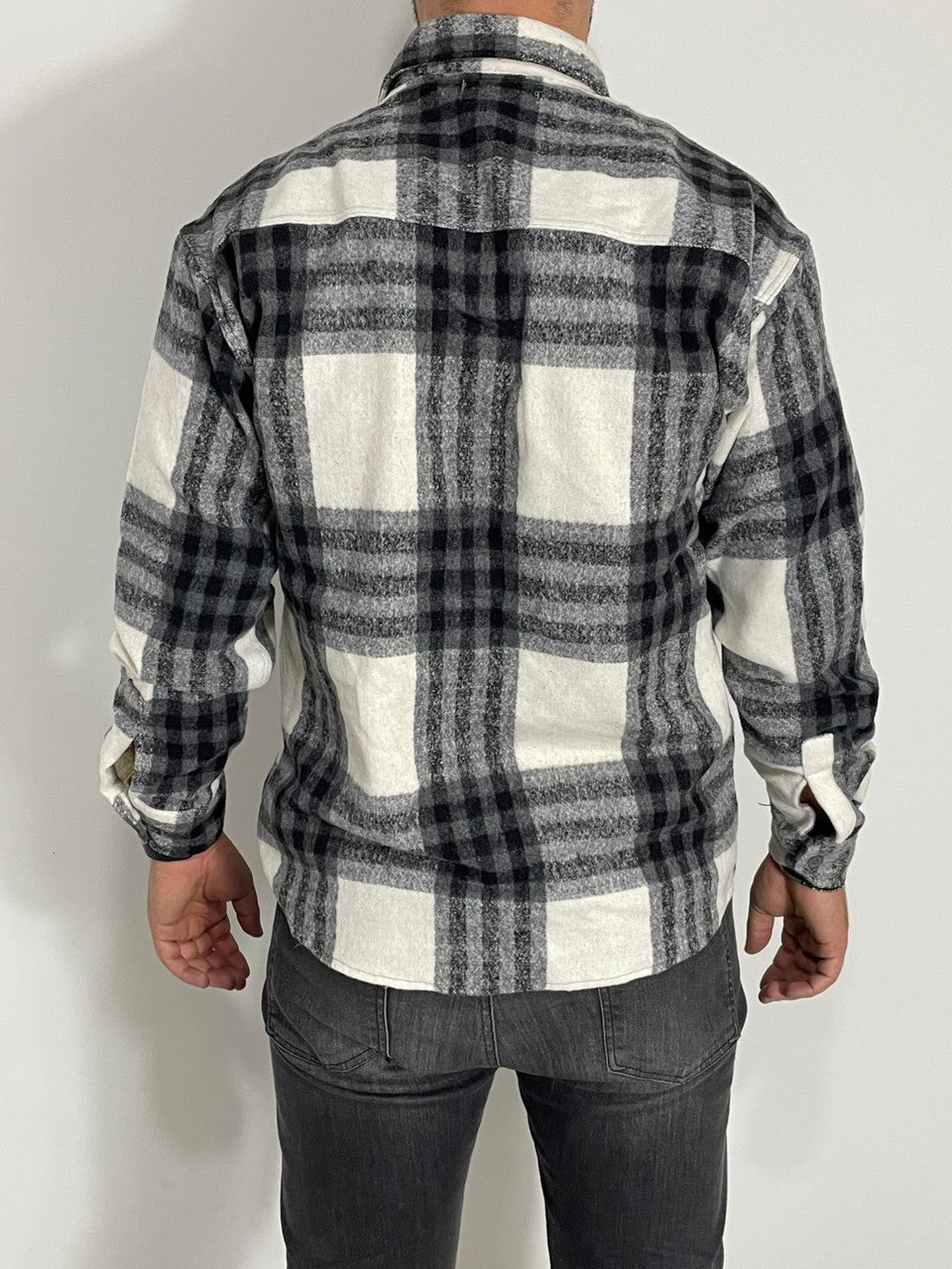 Kışlık Erkek Ekose Oduncu Gömlek – Siyah Beyaz