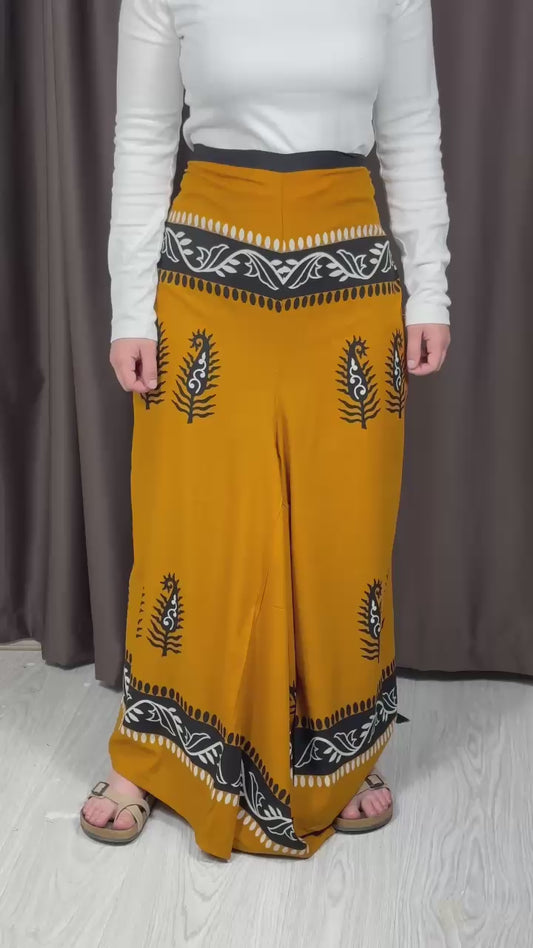 Bağlamalı Bulmaca Pantolon – Etnik Desenli, 34-42 Beden Uyumlu