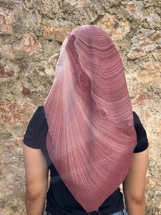 Gül Kurusu Desenli Yazma Kraş Dokulu