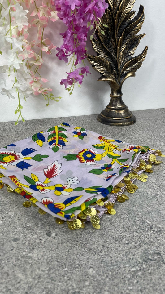 Çengelköy Desen Pullu Yöresel Yazma - Lila