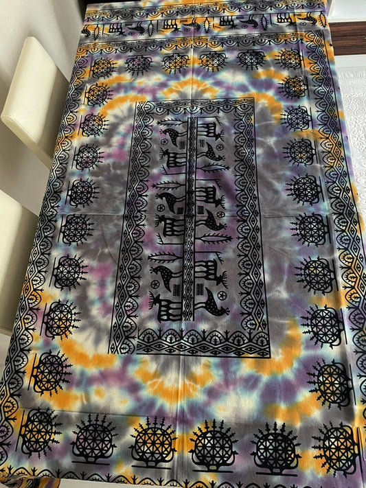 Batik Etnik Desenli Dikdörtgen Masa Örtüsü 220x150 cm