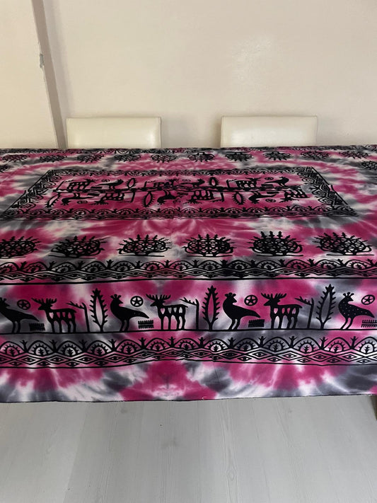Batik Etnik Desenli Dikdörtgen Masa Örtüsü 220x150 cm