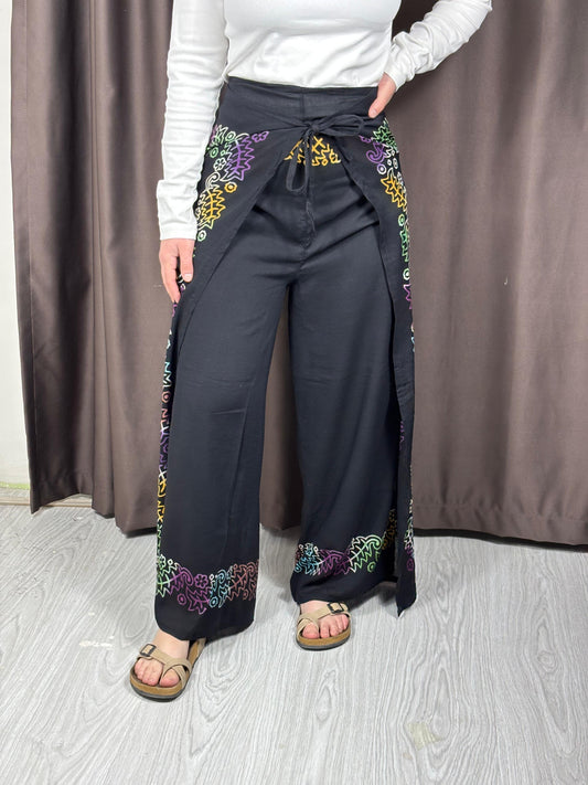 Bağlamalı Bulmaca Pantolon – Etnik Desenli, 34-42 Beden Uyumlu