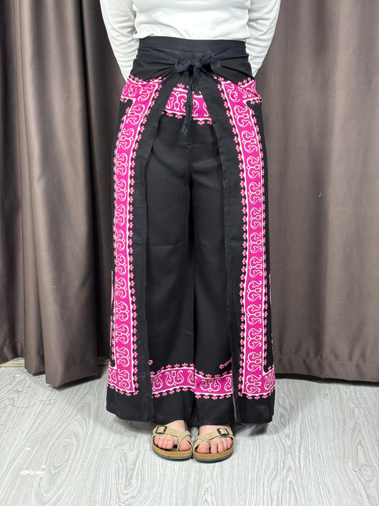 Bağlamalı Bulmaca Pantolon – Etnik Desenli, 34-42 Beden Uyumlu