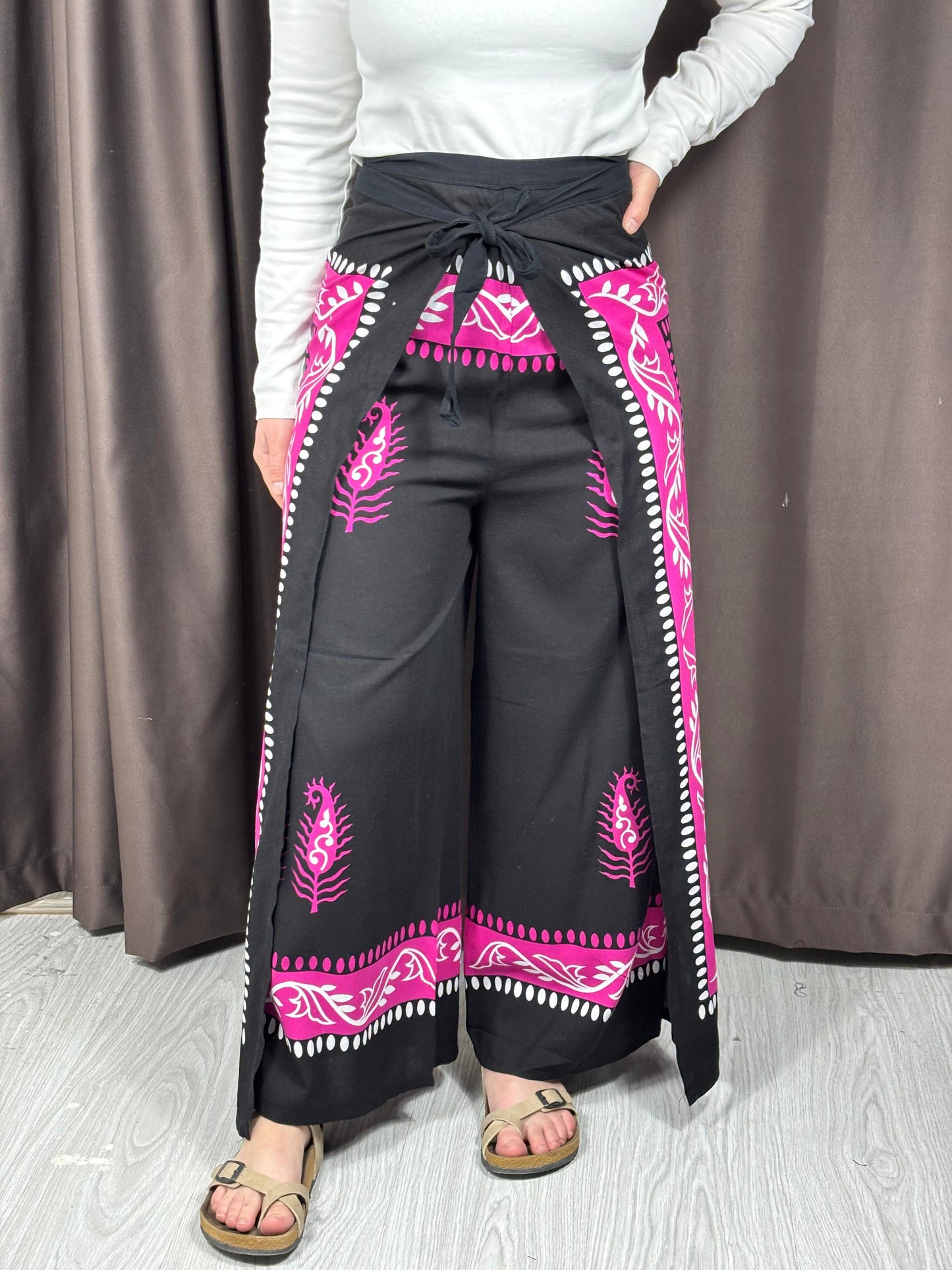 Bağlamalı Bulmaca Pantolon – Etnik Desenli, 34-42 Beden Uyumlu