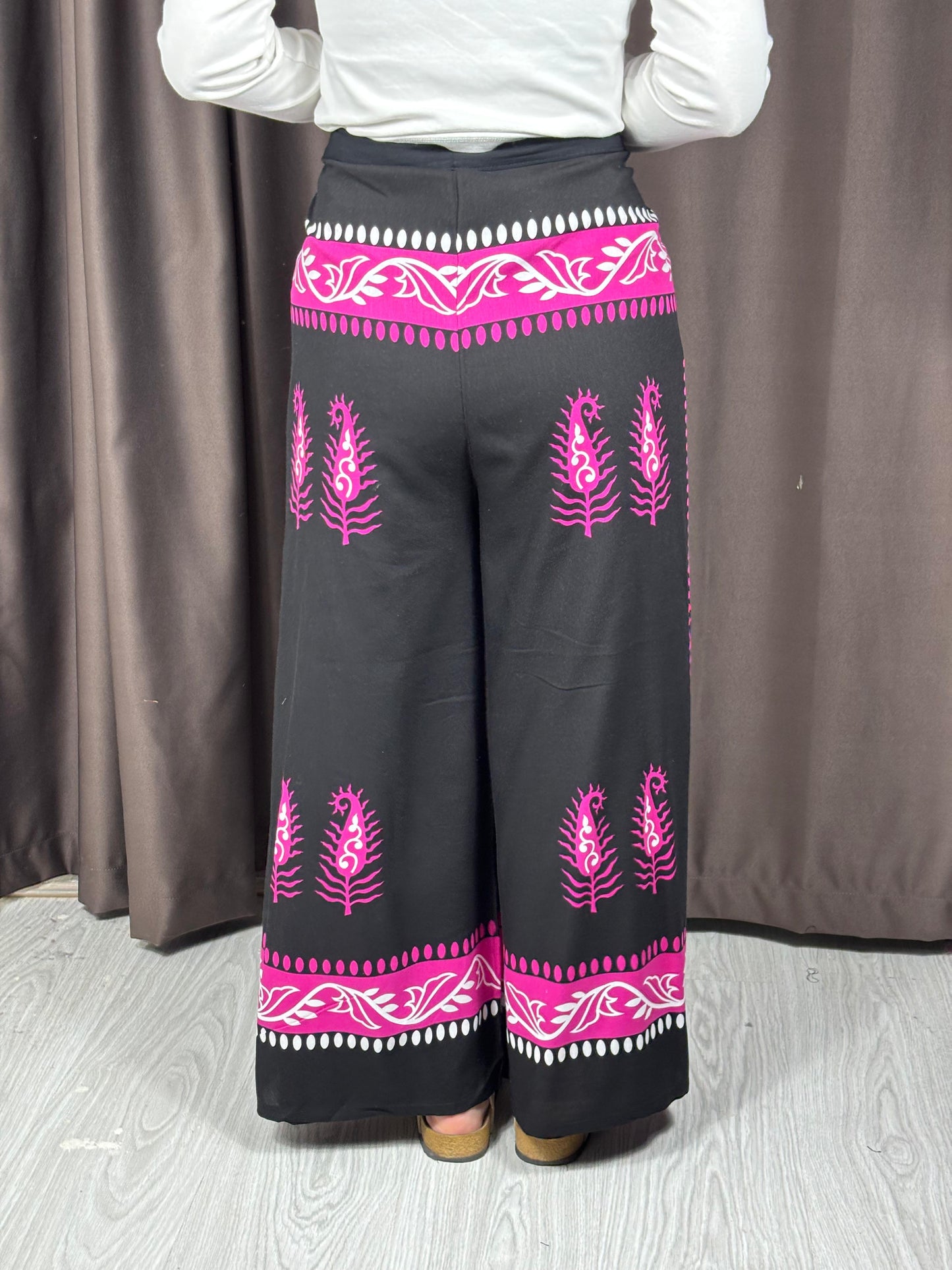 Bağlamalı Bulmaca Pantolon – Etnik Desenli, 34-42 Beden Uyumlu