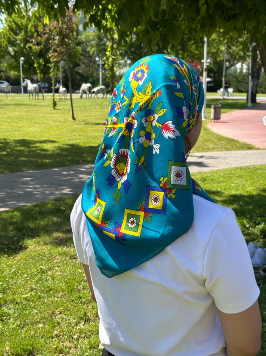 Çengelköy Desen Yöresel Yazma - Turkuaz