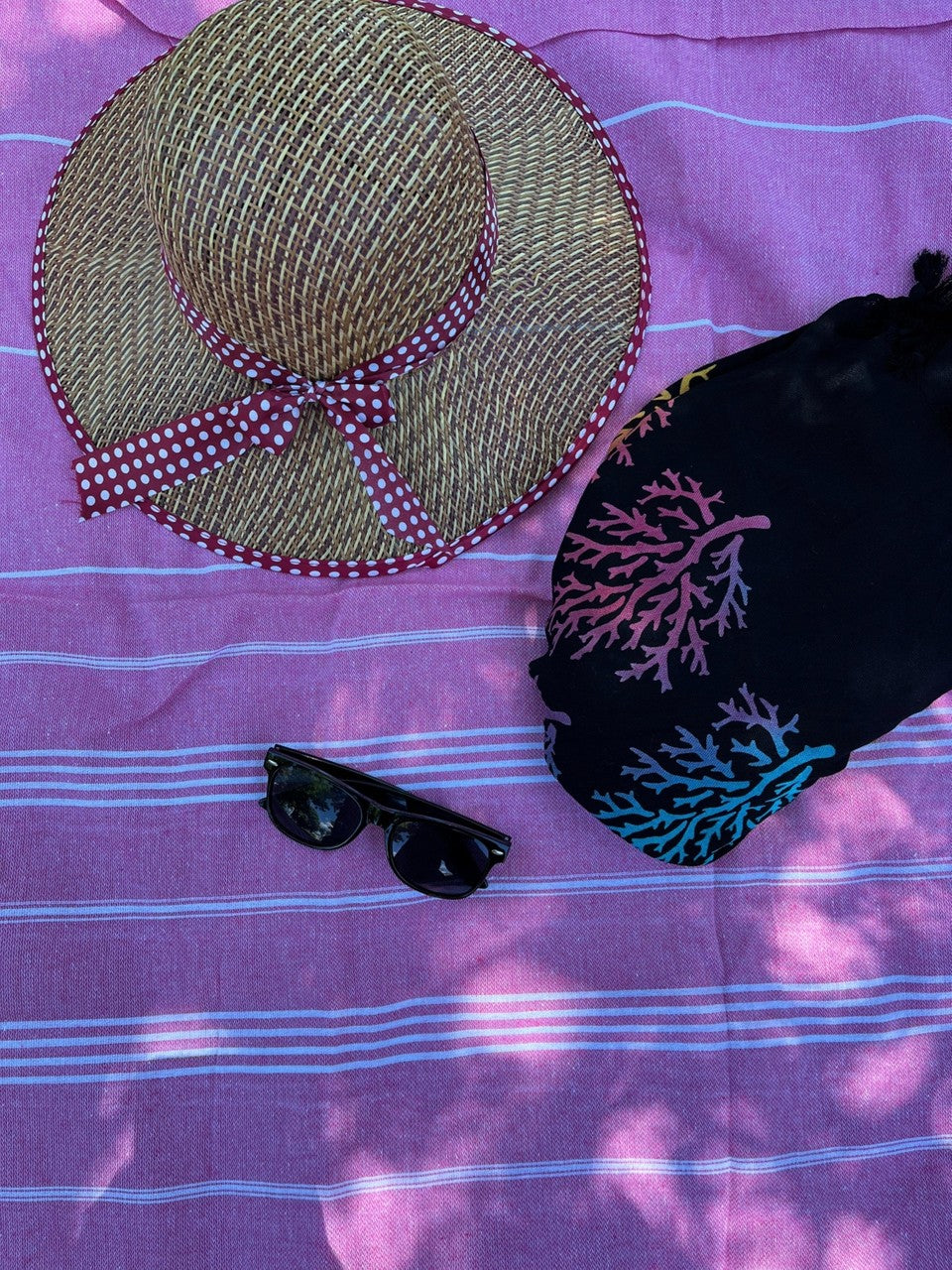 Pembe Çizgili Pamuk Peştemal 100x180 cm