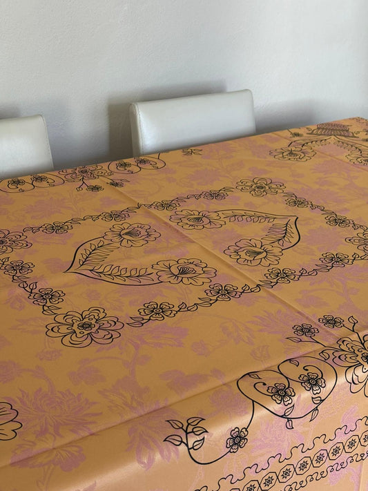 Çiçek Desenli  Dikdörtgen Masa Örtüsü 220x150 cm